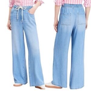 Women’s LOFT Light Blue Palazzo Jeans 6